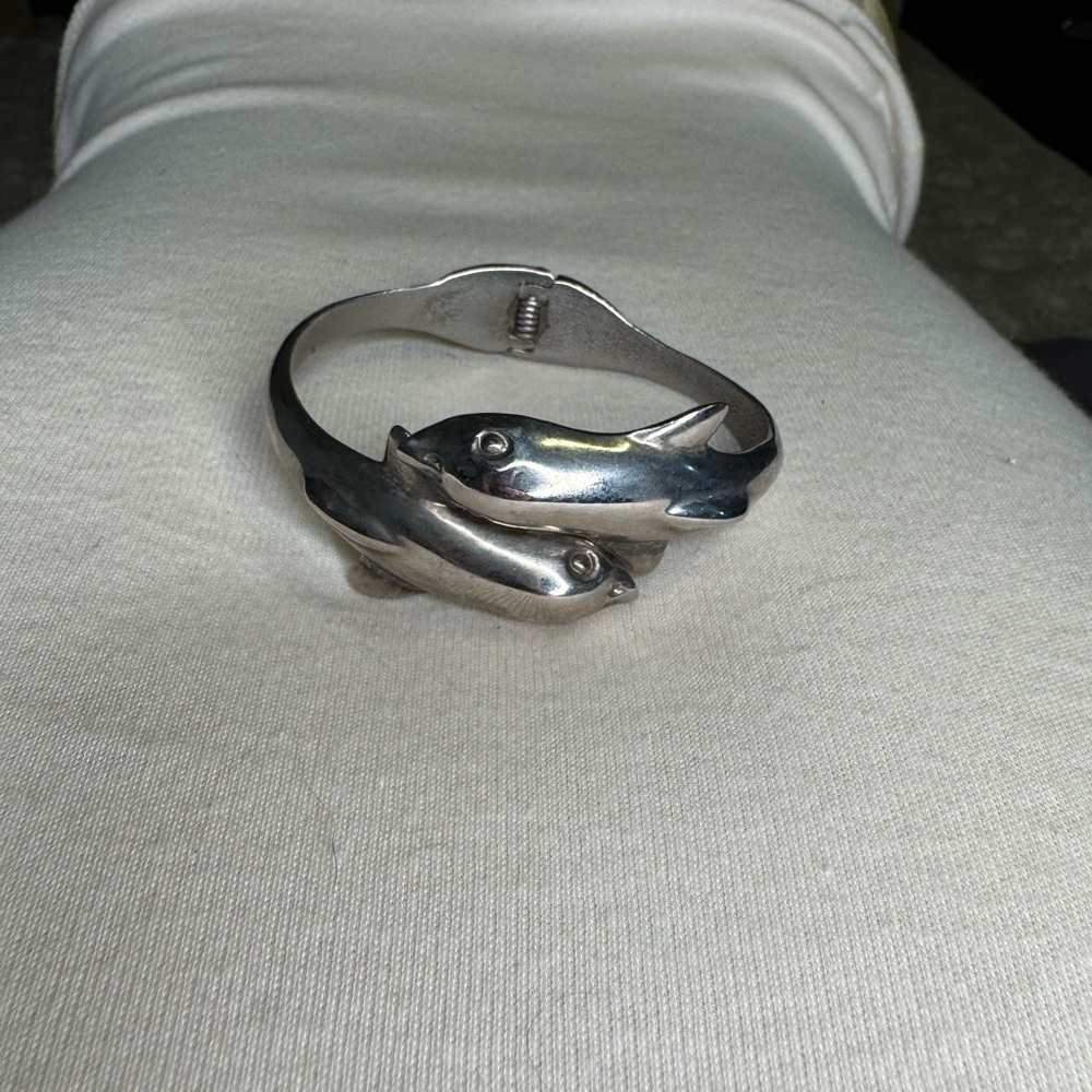 Dolphin Silver Bracelet Adjustable - image 6